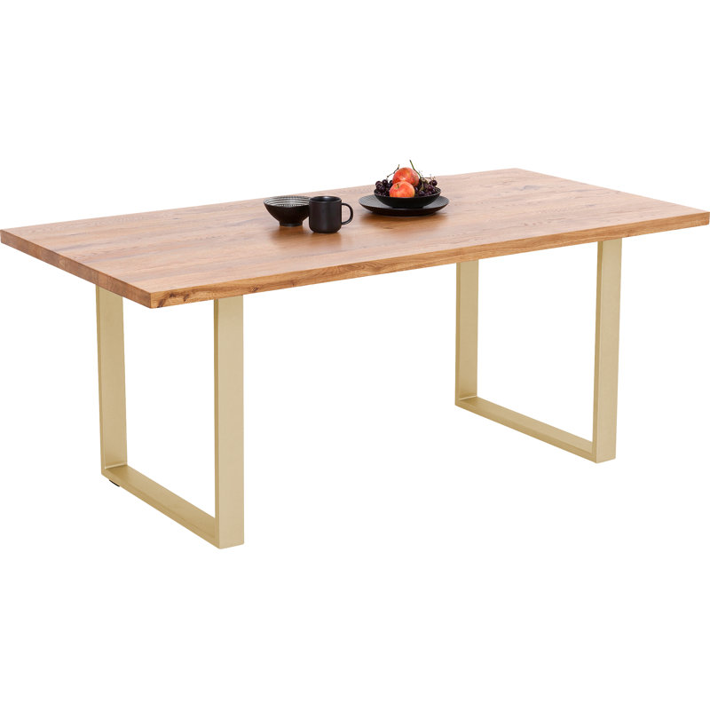 Table Jackie Oak, Brass, 76cm H x 160cm L x 80cm W