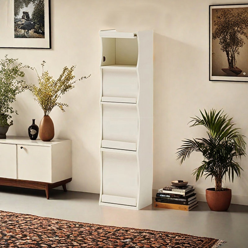 Bibliothèque de rangement simple de style américain, Crème, crème