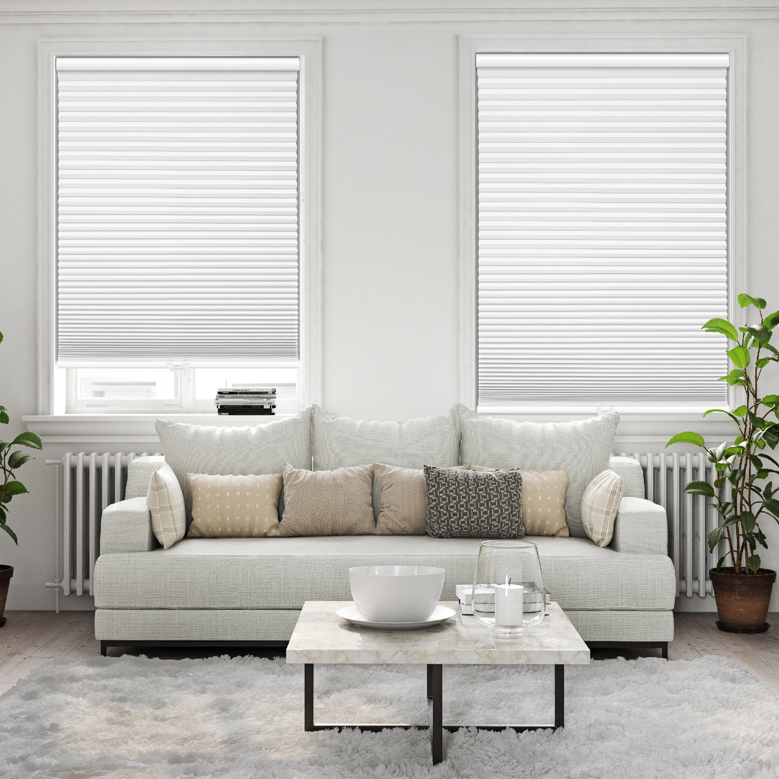 Coursey Cordless Blackout Cellular Shade, White, 29"W x 64"L