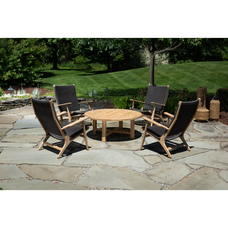 Dover Teak Adirondack Chair, Natural/Brown