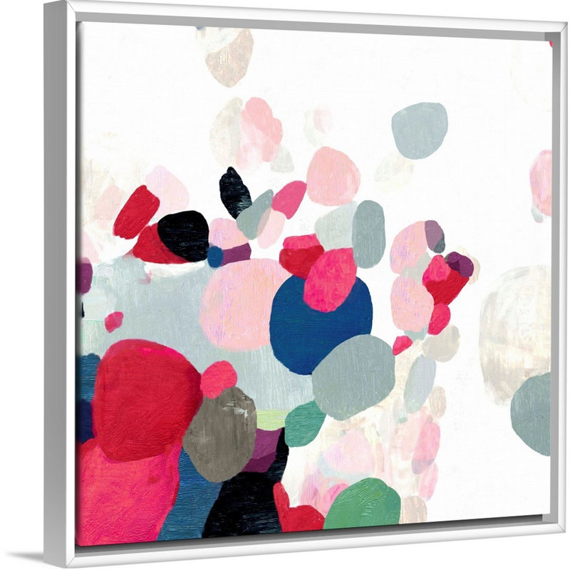 "Multicolore I" par Tom Reeves, reproduction d’art sur toile, Cadre blanc, H 22 po x l 22 po x P 1,75 po