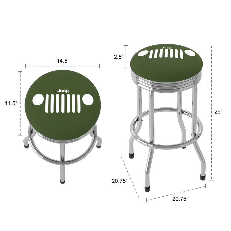 Swivel Upholstered Counter Stool with Metal Frame