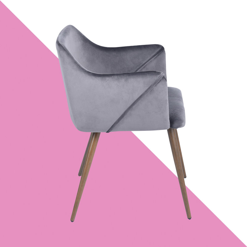 Sofiya 45cm H Velvet Upholstered Armchair, Grey