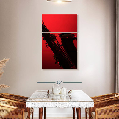 Abarca Saxophone Silhouette On Red