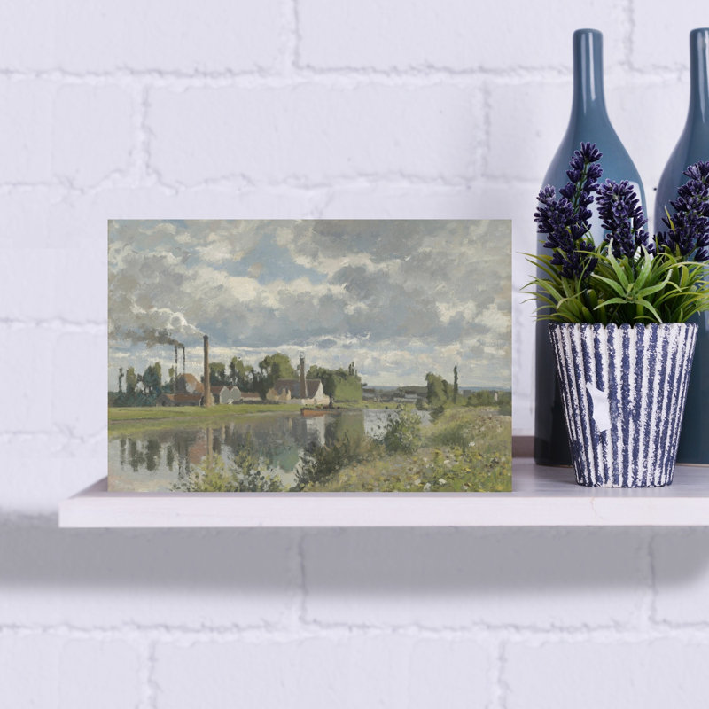 The River Oise Near Pontoise, 1873 Abstract Contemporary Architecture Wall Art Print - Print, 30.48cm H x 45.72cm W