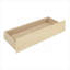 Lit plateforme simple en bois massif à finition naturelle pour chambre d'enfant avec deux tiroirs de rangement intégrés