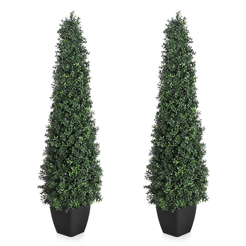 Faux Boxwood Tree, 381 cm H x 50.8 cm W x 50.8 cm D