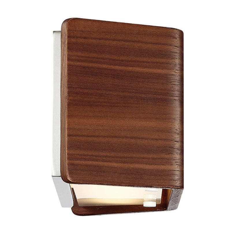 Dark Walnut LED Wall Sconce with White Diffuser