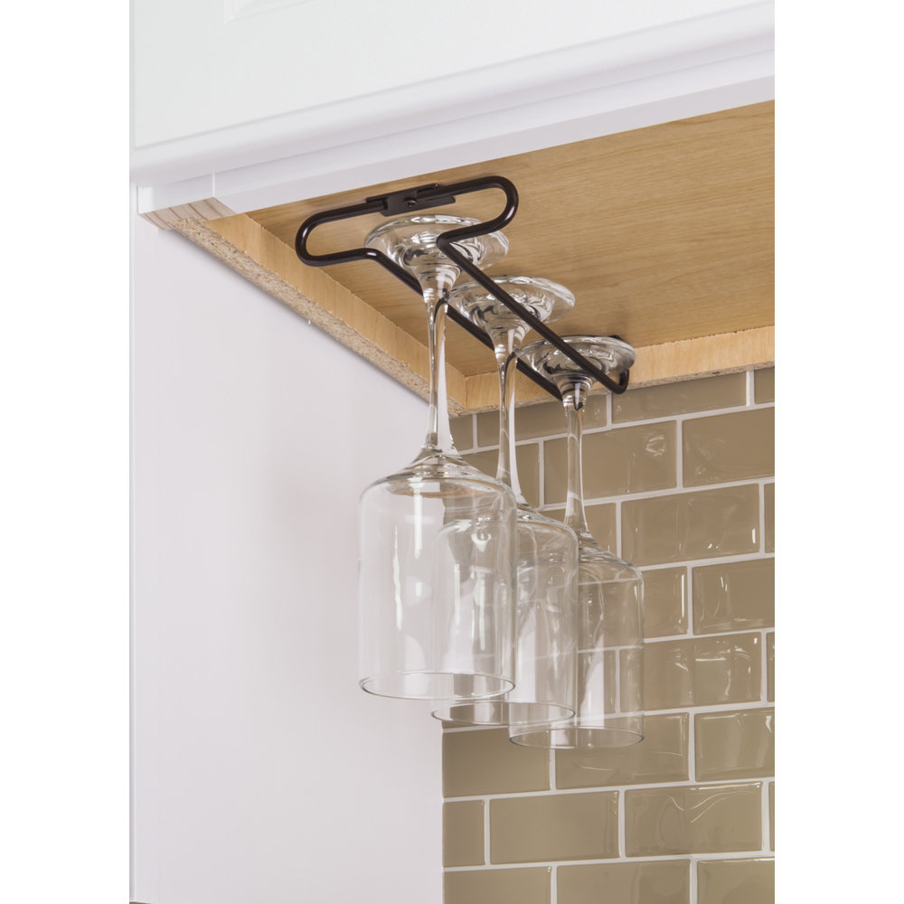 Under Cabinet Stemware Rack Hardware Resources Color: Brushed Oil Rubbed Bronze