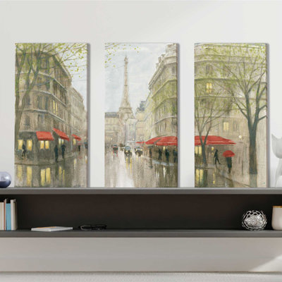 "Impression de Paris", ensemble de 3 impressions sur toile
