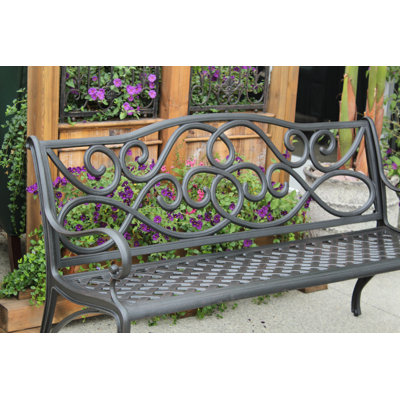 Banc de jardin en fonte d'aluminium pour le patio, la cour et le porche