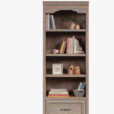 Bibliothèque avec tiroir, finition brune