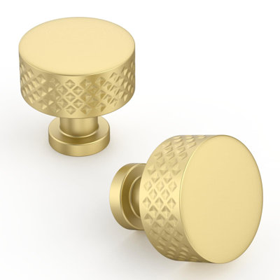 10 Pack Brushed Gold Cabinet Knobs, Heavy Duty Zinc Alloy Hardware For Kitchen Cabinets, Dressers, Drawers And Furniture, Single Hole Installation