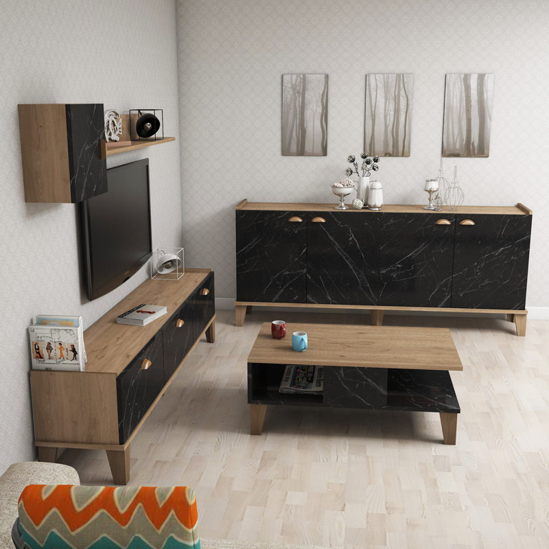 Dielu Unfinished TV Stand for TVs up to 78"