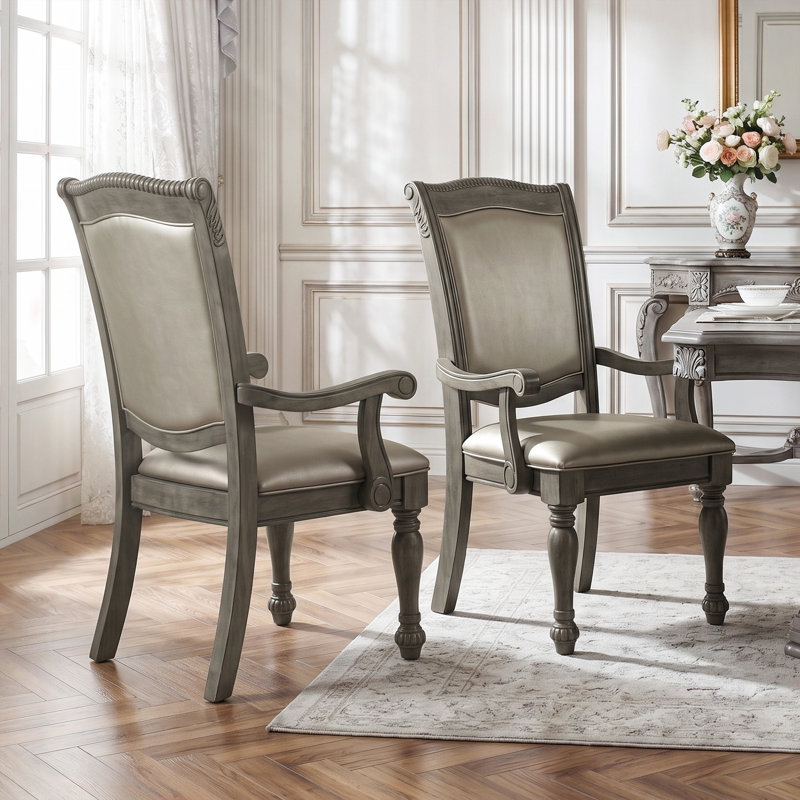Chaise de salle à manger rembourrée Calie, Gris
