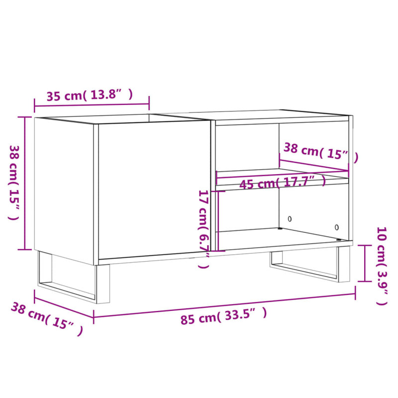 48cm H Media Cabinet, High Gloss White