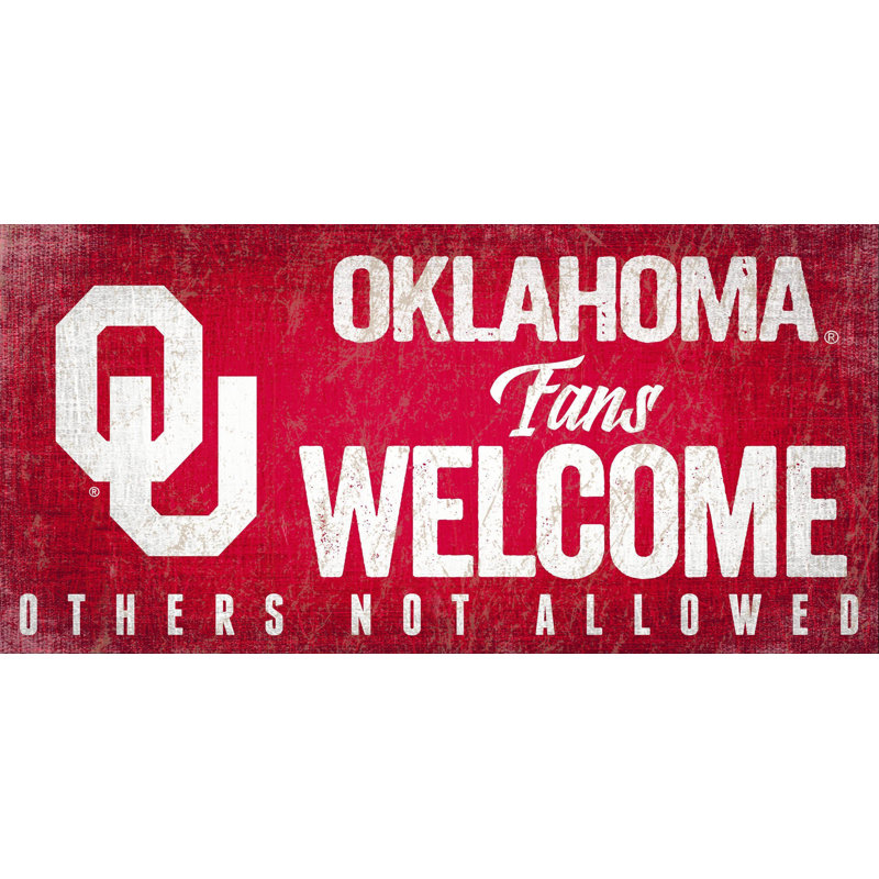 NCAA Fans Welcome Sign, décoration murale, University d'Oklahoma