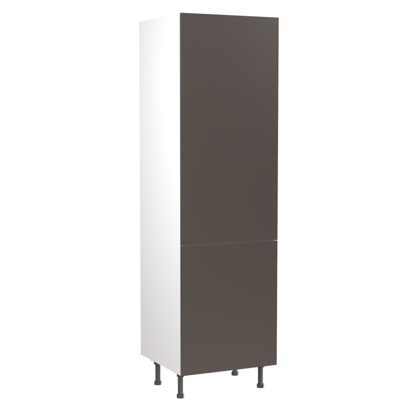 Kitchen Kit Flatpack Slab Matt Tall Unit Fridge & Freezer 70/30, Graphite