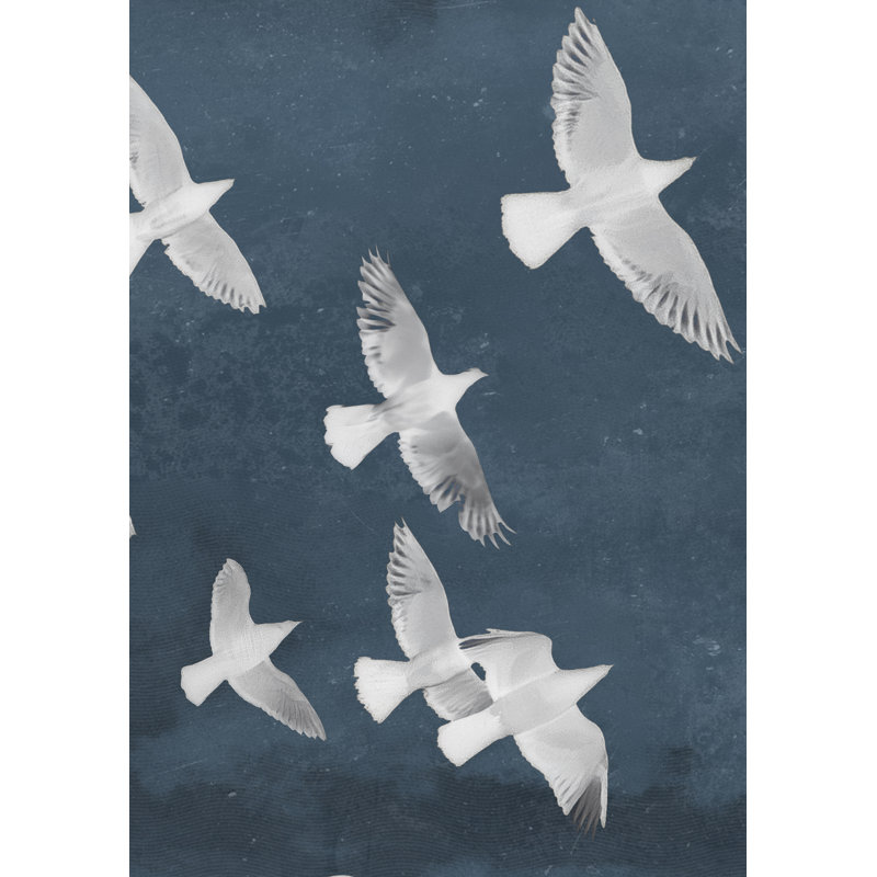 Paire d'oiseaux en vol, Naturel, H 30 po x l 45 po