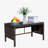 Outdoor patio Furniture 1 Coffee Table with clear tempered glass-1413278756