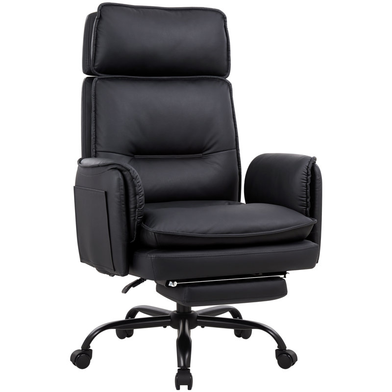 Office Chair with Headrest, Black