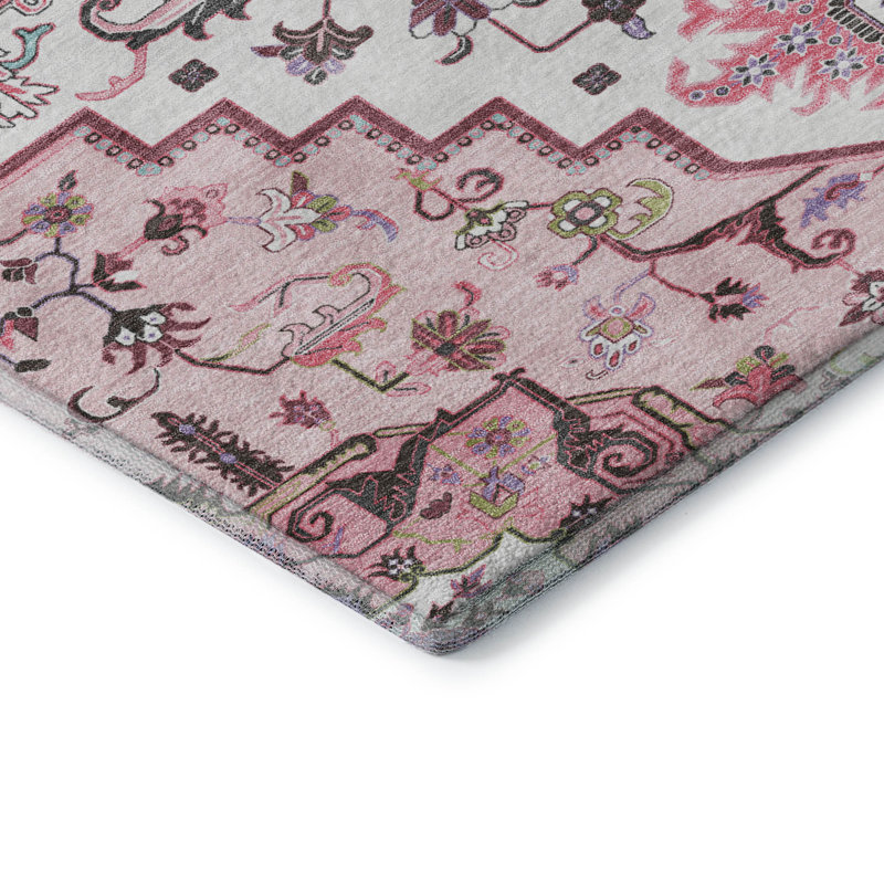 Premium Machine Washable Corum AMF1036 Oriental Rug, Round 8'
