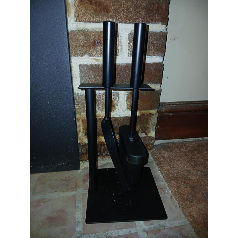 13.4 Inch All Black Fireplace Tools Set