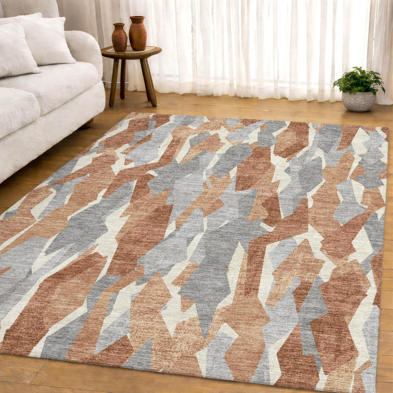 Tapis lavable à la machine de qualité supérieure Mayfield AMF2329, Paprika, 8 pi x 10 pi