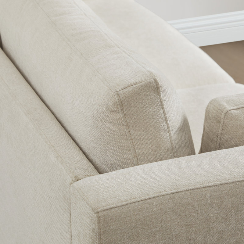 Canapé modulaire rembourré 146,5 po Winfree, Mélange de lin beige