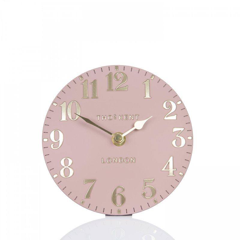Metal Wall Clock, 15 cm H x 15 cm W x 5 cm D, Pink