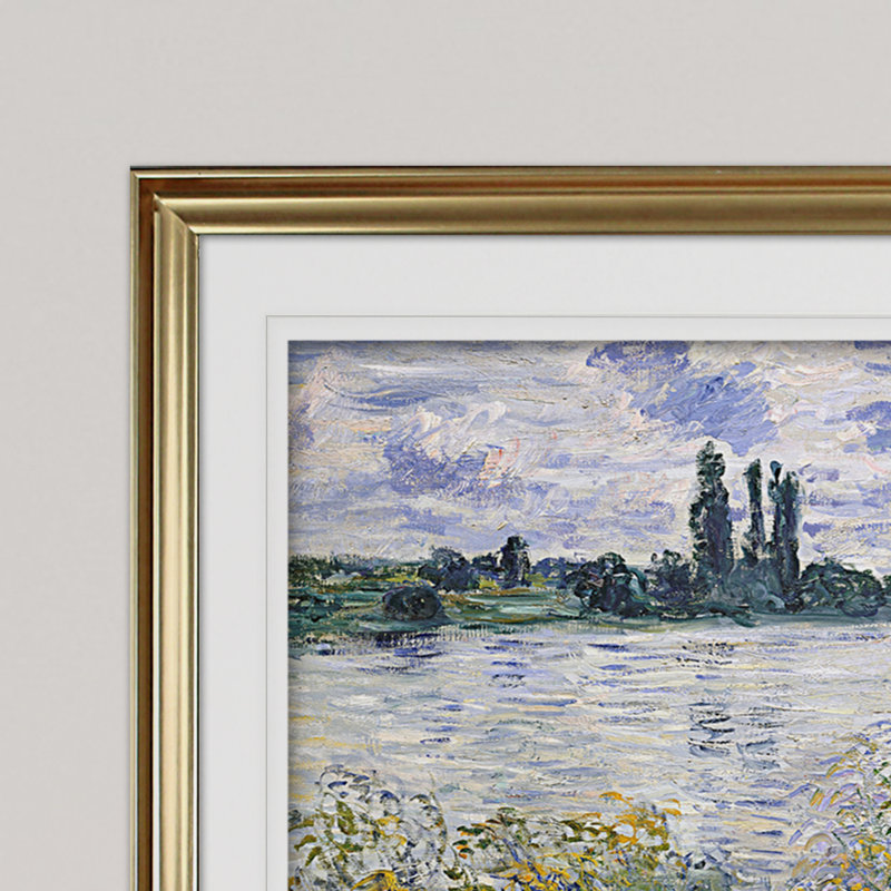 « le fleurs near theuil », impression, Cadre doré, Blanc mat, H 20 po x l 24 po x P 1,5 po