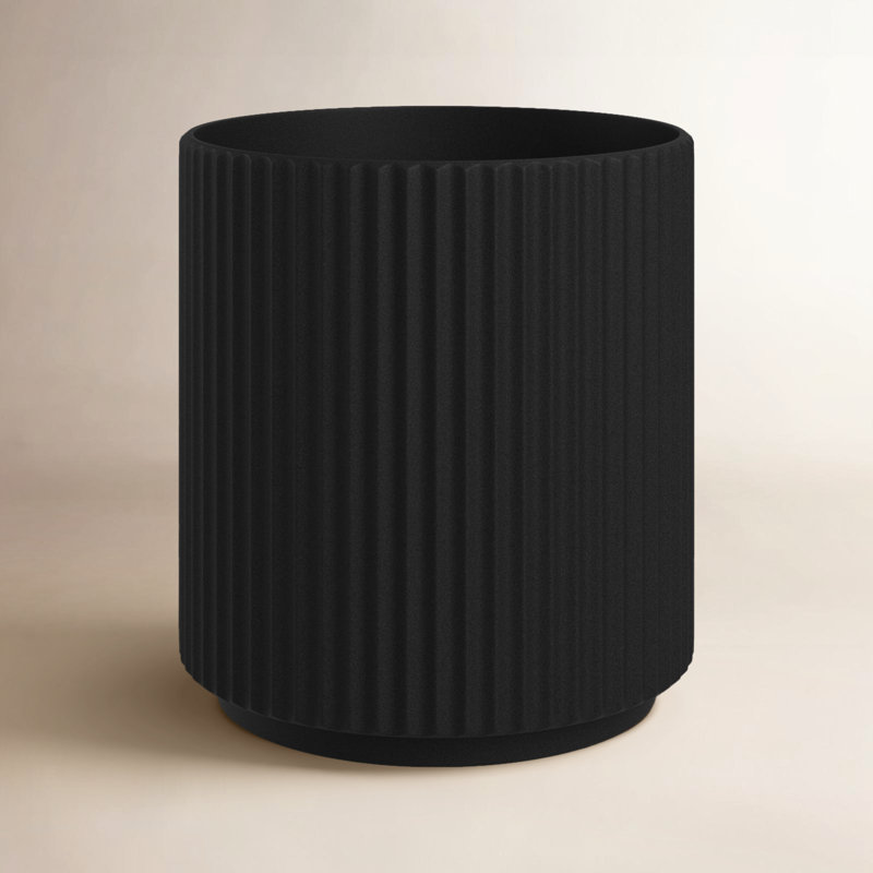 Pot à fleurs rond Demi Series, Noir, 1, H 16 po x l 14,75 po x P 14,75 po