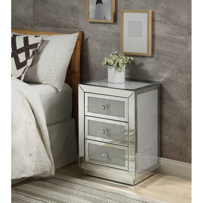 Mirrored & Faux Dimaonds nightstand