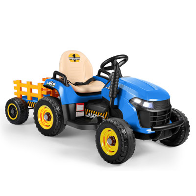 DEARAUTO 12 Volt 1 Seater Lawn Tractors,2x45W Motors, Bluetooth, Music, Shifter, Electric Car for Kids Ages 2-5,Battery Powered Ride On with Remote Control