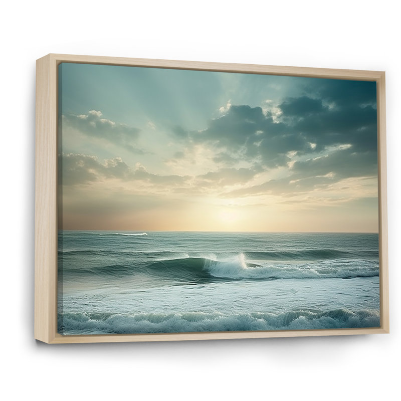Vue de paysage de vagues côtières - art mural de grandes vagues côtières, H 34 po x l 44 po x P 1,5 po
