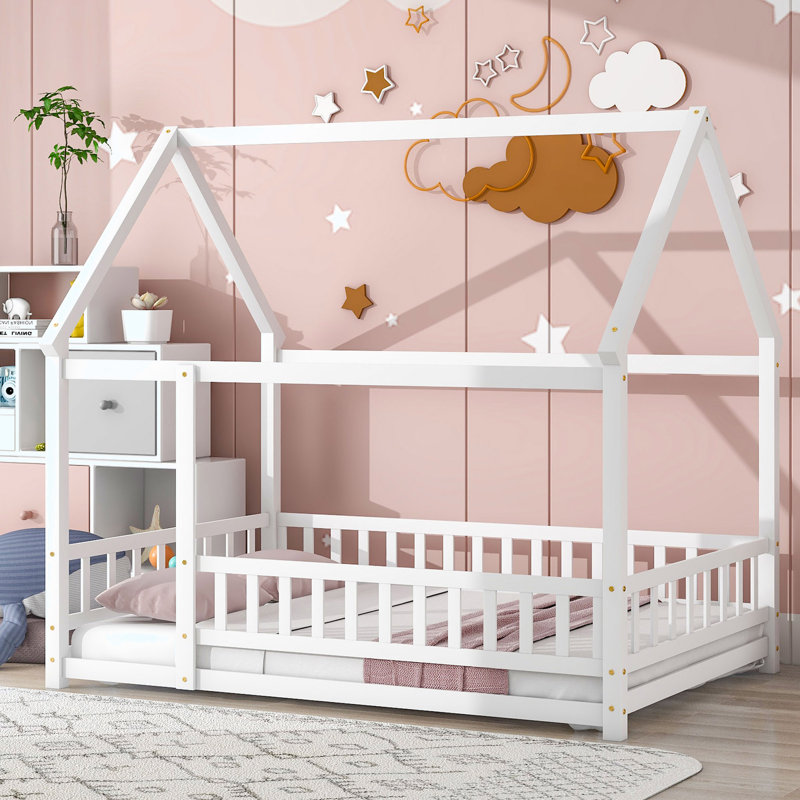 Mattix Full Solid Wood Canopy Bed, White