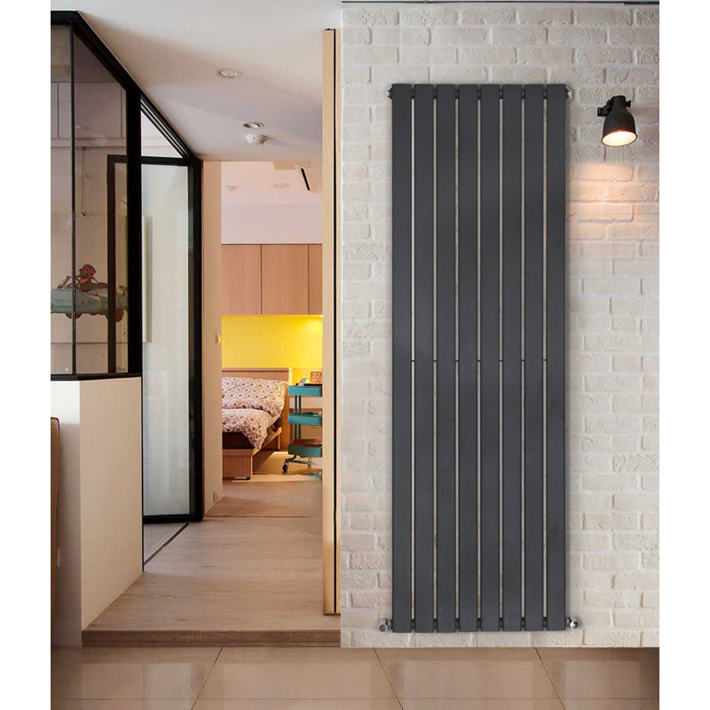 Shonna Vertical Double Flat Panel Radiator, Anthracite, 160cm H x 54.4cm W