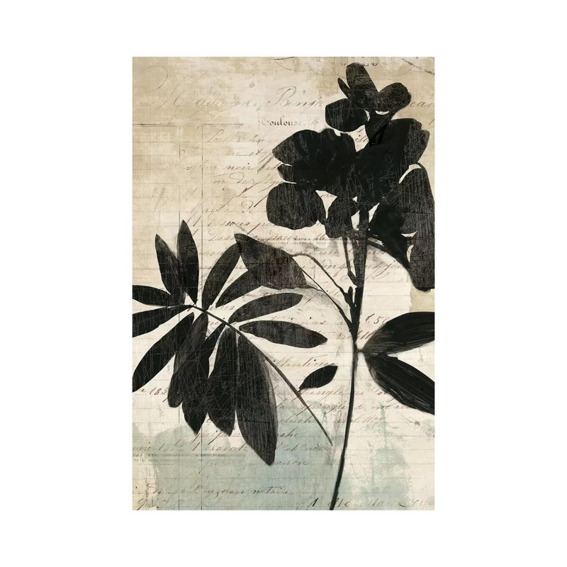 Inky Floral II 1 Piece Wrapped Canvas Painting