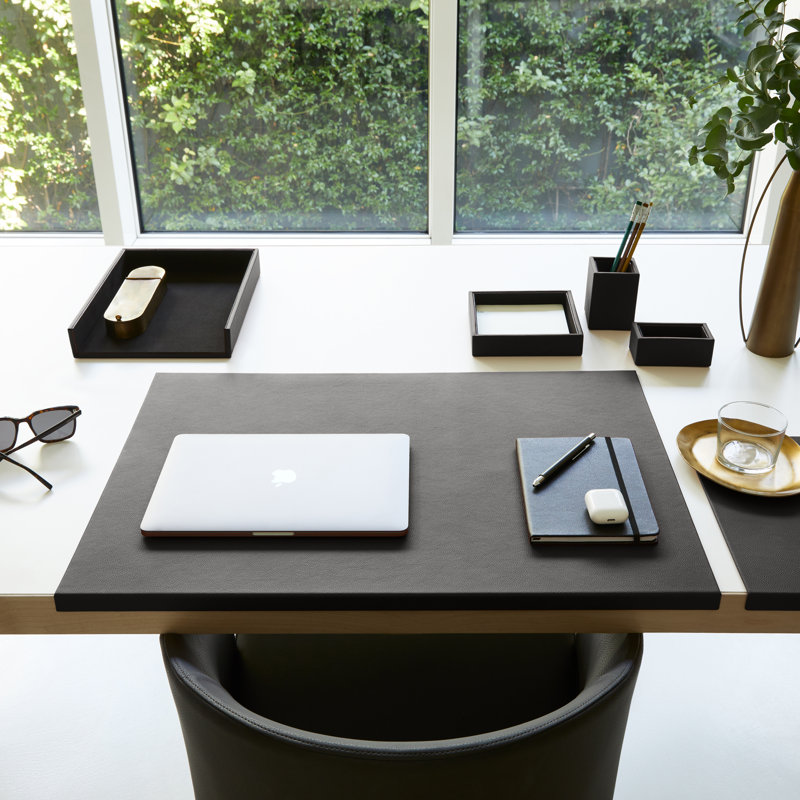 Mamane Leather Pen Holder, Anthracite Grey