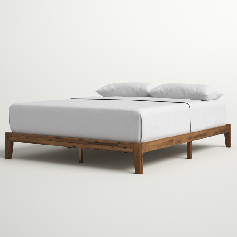 Sabir Contemporary Modern Solid Wood Bed, Full