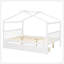 Lit double en bois avec tiroirs, blanc-129747070