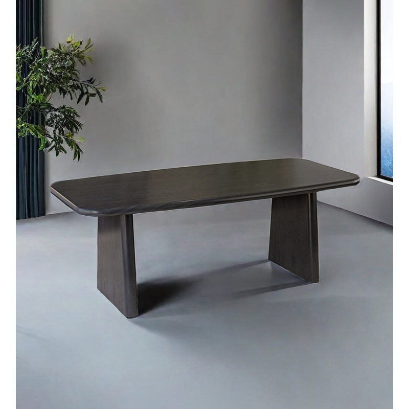 Table de salle à manger rectangulaire en bois massif Wabi-sabi, H 29,53 po x L 70,87 po x l 31,5 po