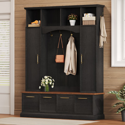 Hall Tree 59.03" Wide With Bench And Storage by Red Barrel Studio
