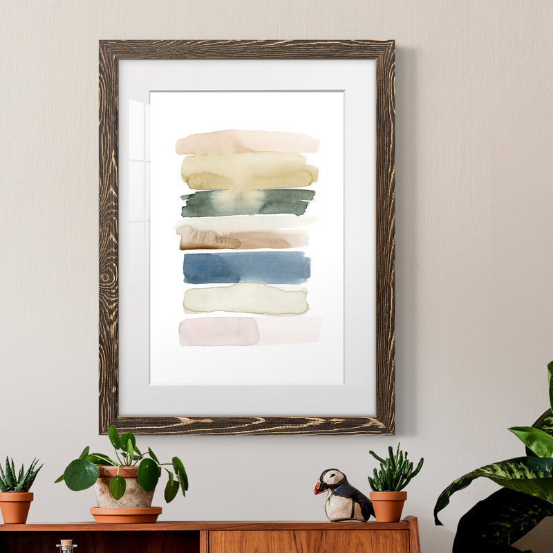Foin Swatches II - peinture encadrée, Cadre noyer, H 31,5 po x l 23,5 po