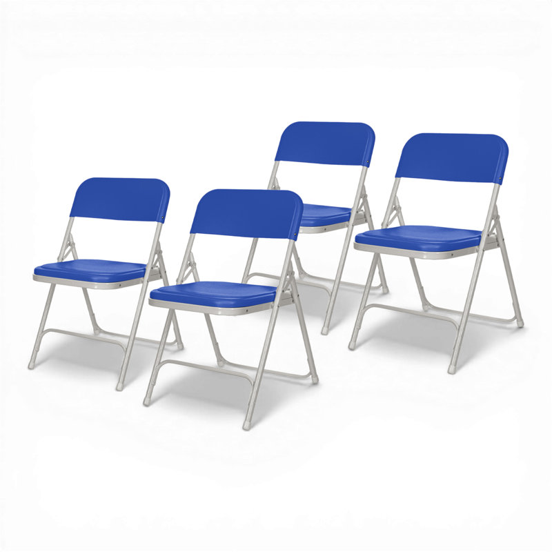 Lucille Plastic Stackable Folding Chair , Bleu