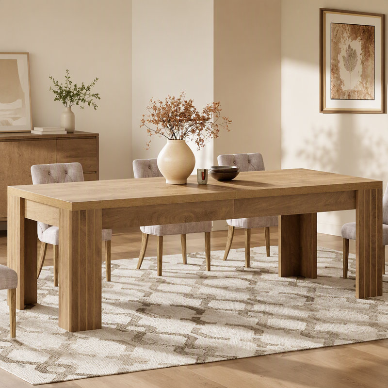 78.7" Dining Table, Rectangle Kitchen Dinner Table For 6