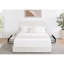 Grand lit plateforme tapissier Livcle Ivory Boucle