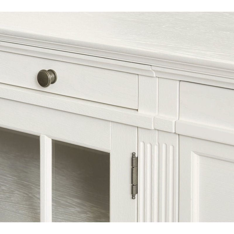 Solid Wood Sideboard Cabinet TV Console Pine Wood, White