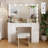 Greyden Makeup Vanity Set with Glass Table and Charging Station, Vanity Table with Lighted Mirror and 7 Drawers, Stool Included, for Bedroom-1786359298