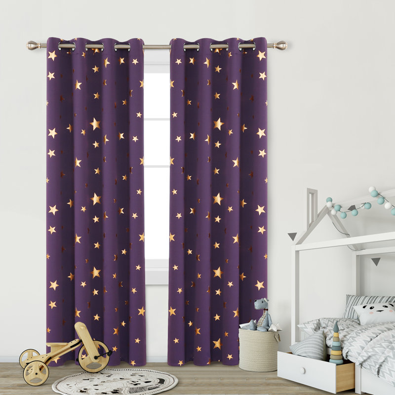 Marcela Eyelet Room Darkening Thermal Curtain, Purple Grape, Width 117 x Drop 229 cm